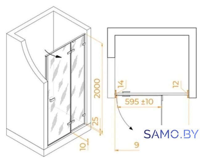 Душевая дверь RGW SV-004Gr 353200410-110 - Изображение №2 — Интернет-магазин samo.by