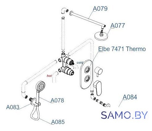 Душевая система  Wasserkraft A177471 - Изображение №6 — Интернет-магазин samo.by