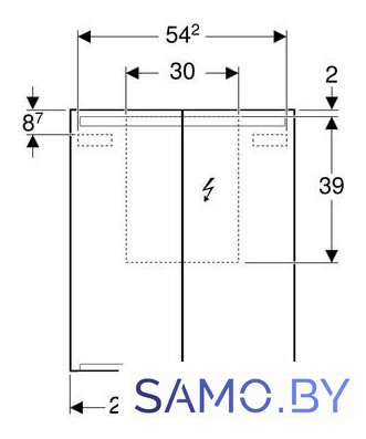  Geberit Шкаф с зеркалом Option 60 500.582.00.1 - Изображение №3 — Интернет-магазин samo.by