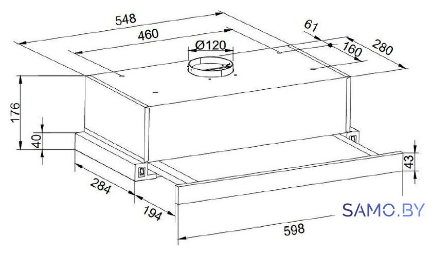 Кухонная вытяжка ZorG Slim 850 60 M (черный) - Изображение №2 — Интернет-магазин samo.by