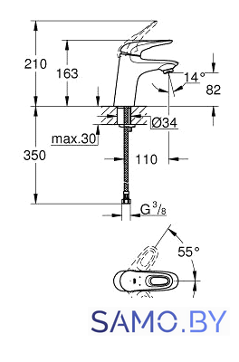 Смеситель Grohe Eurostyle 32468003 - Изображение №2 — Интернет-магазин samo.by