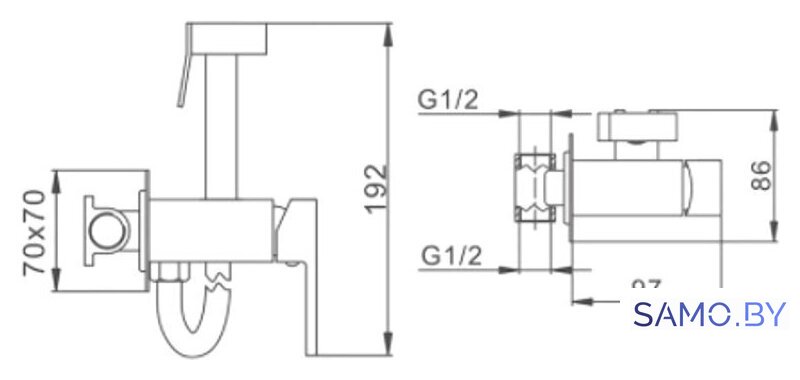 Гигиенический душ FRAP F7506-6 - Изображение №2 — Интернет-магазин samo.by