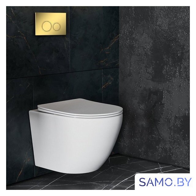 Унитаз подвесной Roxen Antares в комплекте с инсталляцией StounFix Dual Fresh 6 в 1 968010 (кнопка: золото глянцевое ) - Изображение №9 — Интернет-магазин samo.by