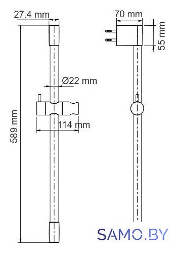 Душевая штанга Wasserkraft A192 - Изображение №2 — Интернет-магазин samo.by