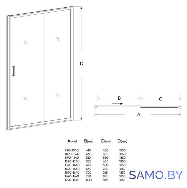 Душевая дверь Veconi Pear VN46-110-02-19C1 - Изображение №3 — Интернет-магазин samo.by