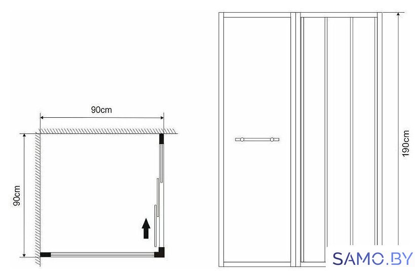 Душевой уголок Grossman Alba1 GR-9090Al1 90x90x190 - Изображение №6 — Интернет-магазин samo.by