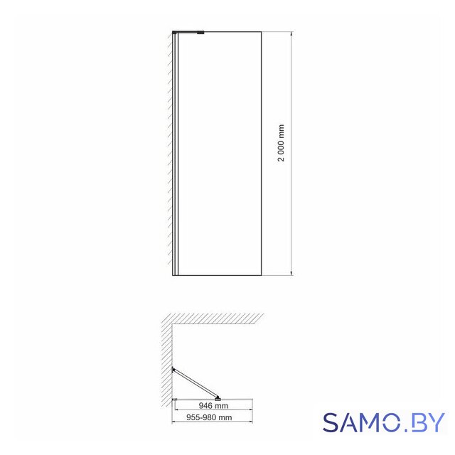 Душевая стенка Wasserkraft Aller 10H10-RP100 Fixed - Изображение №3 — Интернет-магазин samo.by