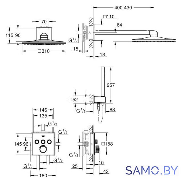 Душевая система  Grohe SmartControl 34712000 - Изображение №2 — Интернет-магазин samo.by