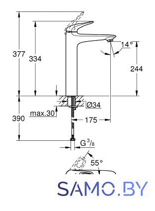 Смеситель Grohe Eurostyle 23570003 - Изображение №2 — Интернет-магазин samo.by