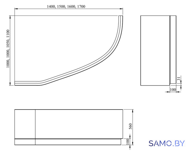 Ванна Lavinia Boho Bell Pro 150x100 R 3702150R - Изображение №7 — Интернет-магазин samo.by