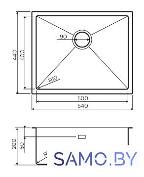 Кухонная мойка Omoikiri Taki 54-U/IF-IN - Изображение №2 — Интернет-магазин samo.by