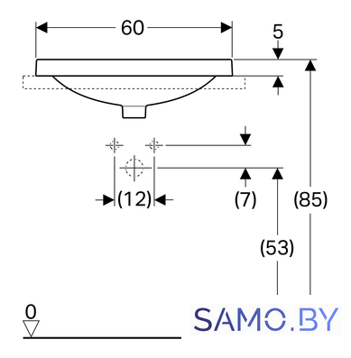 Умывальник Geberit VariForm 500.730.01.2 - Изображение №3 — Интернет-магазин samo.by
