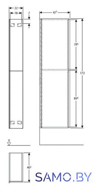  Geberit Шкаф-пенал Acanto 500.638.JK.2 (лавовый) - Изображение №2 — Интернет-магазин samo.by