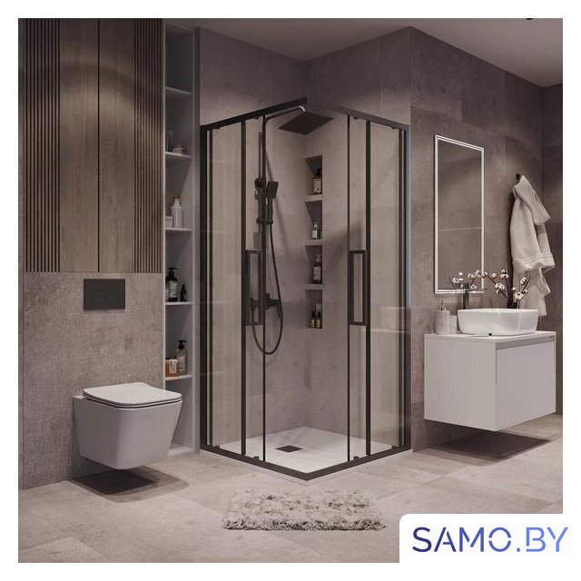 Душевой уголок Grossman Cosmo 80x80x195 300.K33.02.8080.42.00 (графит сатин/прозрачное стекло) - Изображение №8 — Интернет-магазин samo.by