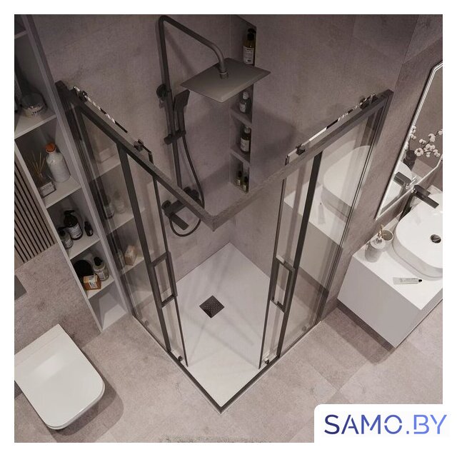 Душевой уголок Grossman Cosmo 80x80x195 300.K33.02.8080.42.00 (графит сатин/прозрачное стекло) - Изображение №20 — Интернет-магазин samo.by