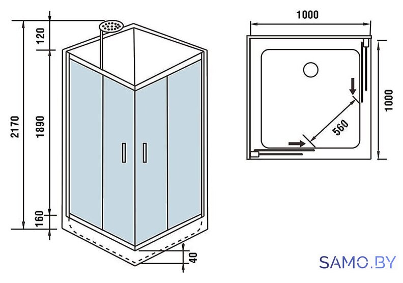 Душевая кабина WeltWasser WW500 Laine 1001 - Изображение №8 — Интернет-магазин samo.by