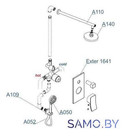 Душевая система  Wasserkraft A16040 - Изображение №6 — Интернет-магазин samo.by