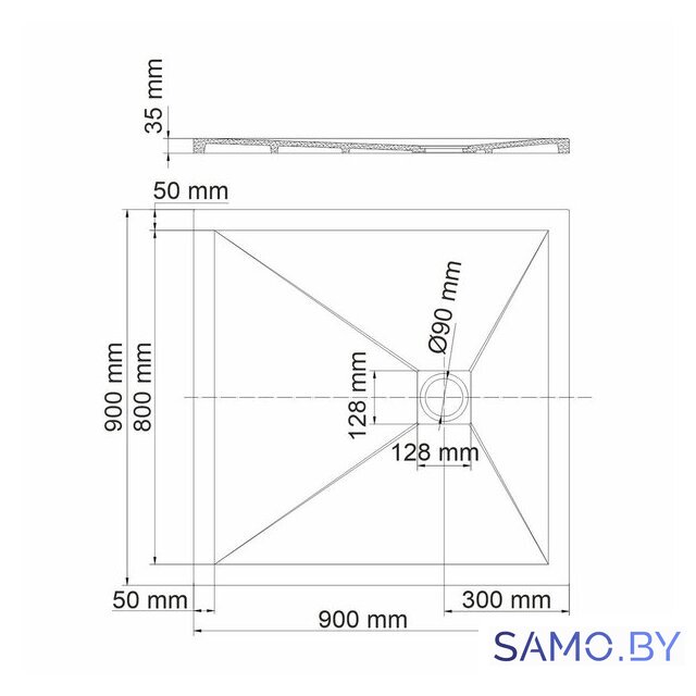 Душевой поддон Wasserkraft Dill 61T03 - Изображение №2 — Интернет-магазин samo.by