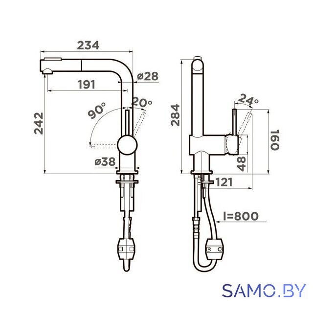 Смеситель Omoikiri Tanigawa-SB-BN 4994457 - Изображение №2 — Интернет-магазин samo.by