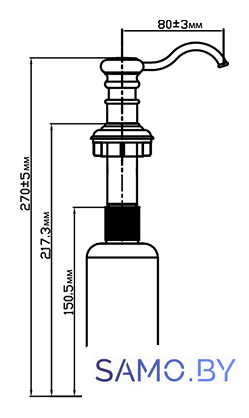 Дозатор для моющего средства Omoikiri OM-01-G (золотистый) - Изображение №2 — Интернет-магазин samo.by