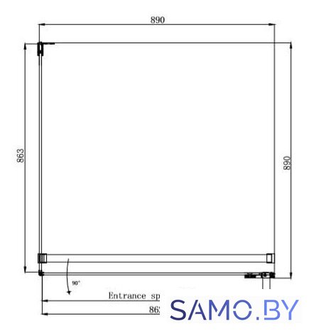Душевой уголок Ambassador Abner 10011101R 90х90 - Изображение №12 — Интернет-магазин samo.by