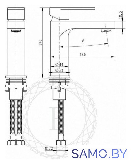 Смеситель Filarete Retta FL5030 (никель) - Изображение №16 — Интернет-магазин samo.by