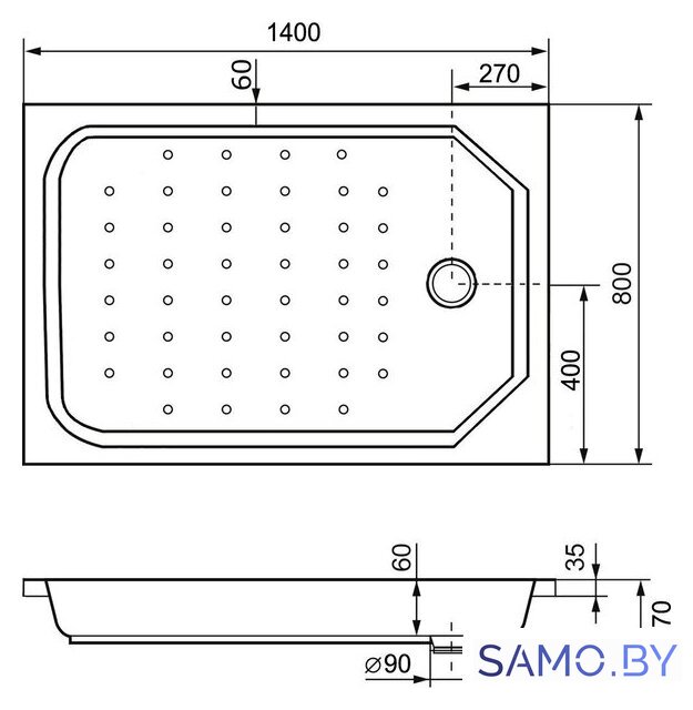 Душевой поддон RGW Style 140x80 - Изображение №3 — Интернет-магазин samo.by