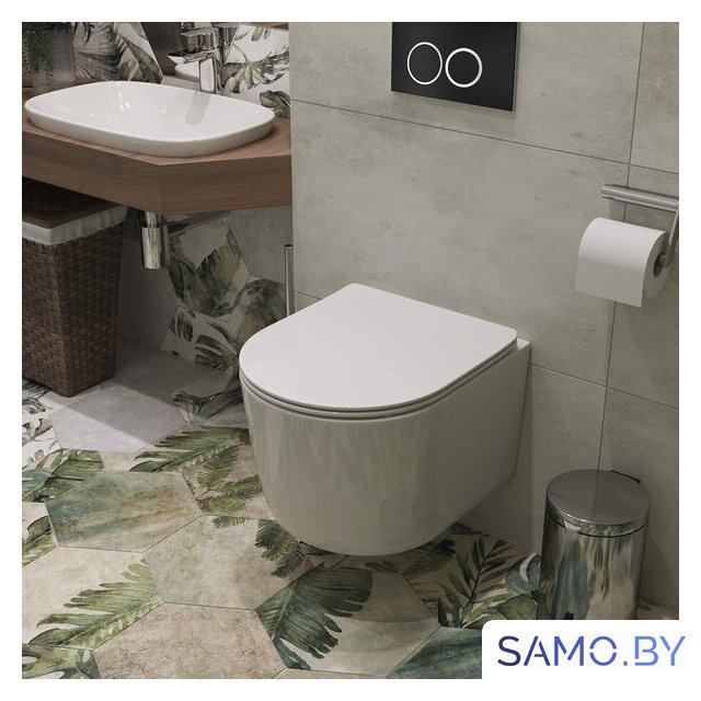 Унитаз подвесной Roxen Simple Compact в комплекте с инсталляцией StounFix Dual Fresh 6 в 1 966278 (кнопка: бежевый) - Изображение №13 — Интернет-магазин samo.by