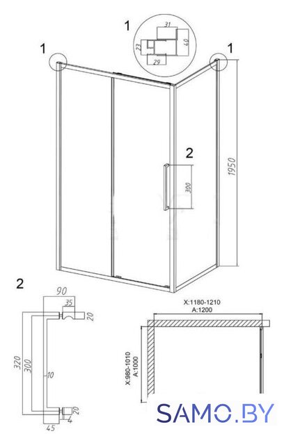 Душевой уголок Grossman Cosmo 120x100x195 120.K33.02.1210.10.02 (хром/стекло шиншилла) - Изображение №10 — Интернет-магазин samo.by