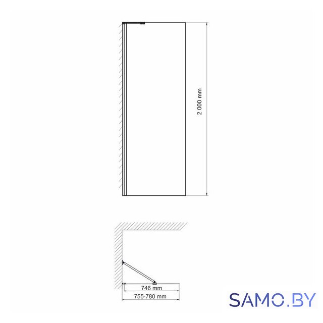 Душевая стенка Wasserkraft Aller 10H06-RP80 Fixed - Изображение №3 — Интернет-магазин samo.by