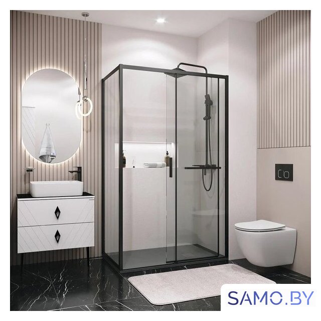 Душевой уголок Grossman Style 100x80x195 120.K33.05.1080.21.00 (черный матовый/прозрачное стекло) - Изображение №9 — Интернет-магазин samo.by