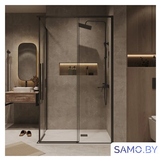 Душевой уголок Grossman Galaxy 120x80x195 300.K33.01.1280.21.00 (черный матовый/прозрачное стекло) - Изображение №8 — Интернет-магазин samo.by