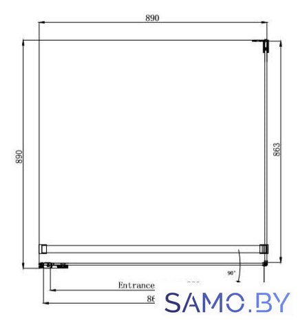 Душевой уголок Ambassador Abner 10011101L 90х90 - Изображение №12 — Интернет-магазин samo.by