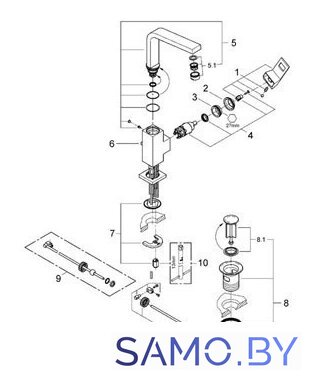 Смеситель Grohe Eurocube 23135000 - Изображение №3 — Интернет-магазин samo.by