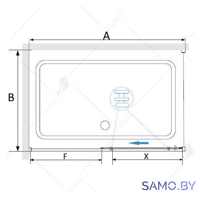 Душевой уголок RGW SV-42B 32324294-014 140x90 (черный/прозрачное стекло) - Изображение №3 — Интернет-магазин samo.by