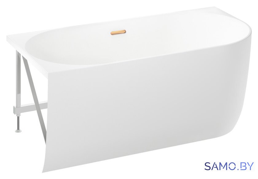Ванна Wellsee Belle Spa 150x75 235701004 (пристенная ванна (левая) белый глянец, экран, каркас, сифон-автомат золото) - Изображение №2 — Интернет-магазин samo.by