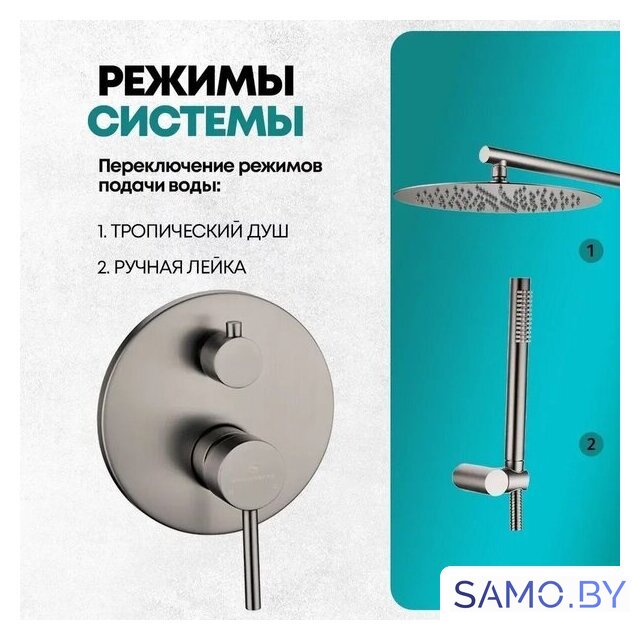 Душевая система  Grocenberg GB5099BG-3 (графит) - Изображение №8 — Интернет-магазин samo.by