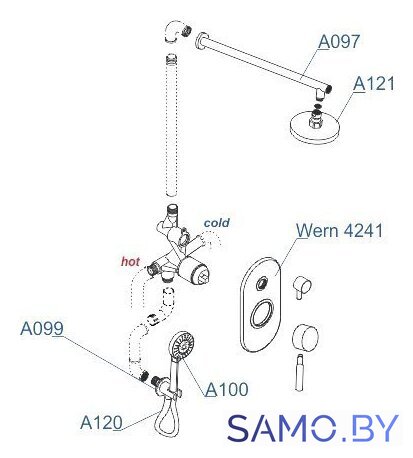 Душевая система  Wasserkraft A16421 - Изображение №6 — Интернет-магазин samo.by