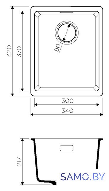 Кухонная мойка Omoikiri Kata 34-U GR - Изображение №2 — Интернет-магазин samo.by