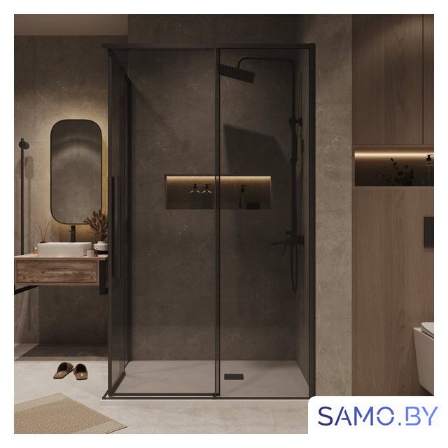 Душевой уголок Grossman Galaxy 120x80x195 300.K33.01.1280.21.10 (черный матовый/тонированное стекло) - Изображение №8 — Интернет-магазин samo.by