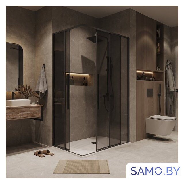 Душевой уголок Grossman Galaxy 120x80x195 300.K33.01.1280.21.10 (черный матовый/тонированное стекло) - Изображение №7 — Интернет-магазин samo.by
