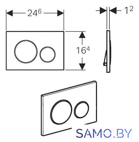 Панель смыва Geberit Sigma 20 115.882.KK.1 (белый/позолота) - Изображение №2 — Интернет-магазин samo.by