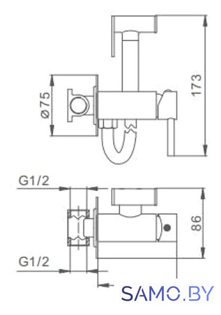 Гигиенический душ FRAP F7505-6 - Изображение №2 — Интернет-магазин samo.by