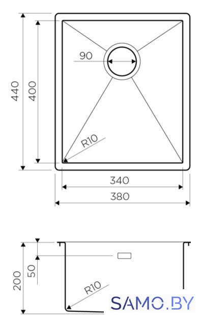 Кухонная мойка Omoikiri Taki 38-U/IF-IN - Изображение №2 — Интернет-магазин samo.by