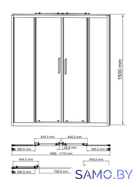 Стеклянная шторка для ванны Wasserkraft Lippe 45S02-170 - Изображение №4 — Интернет-магазин samo.by