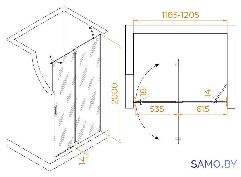 Душевая дверь RGW HO-014 350601412-11 - Изображение №4 — Интернет-магазин samo.by