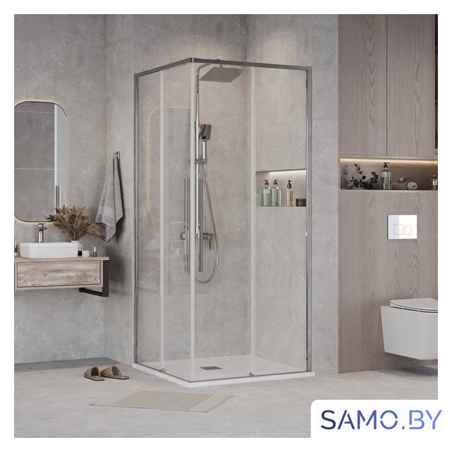 Душевой уголок Grossman Galaxy 100x90x195 300.K33.01.1090.10.00 (хром/прозрачное стекло) - Изображение №7 — Интернет-магазин samo.by