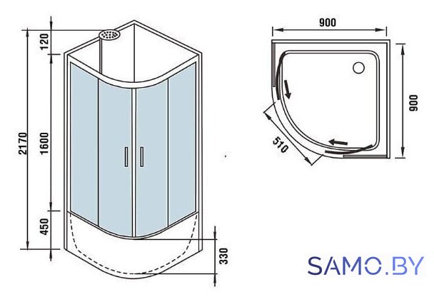 Душевая кабина WeltWasser WW500 Halle 901 - Изображение №10 — Интернет-магазин samo.by