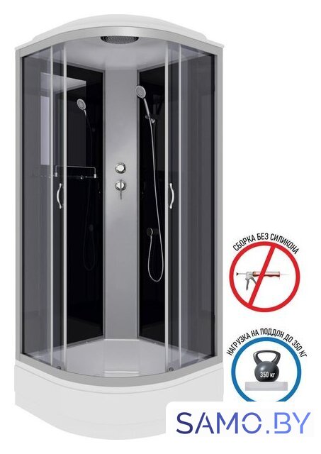 Душевая кабина Niagara NG-3502-14 100x100 (тонированное стекло) - Изображение №3 — Интернет-магазин samo.by