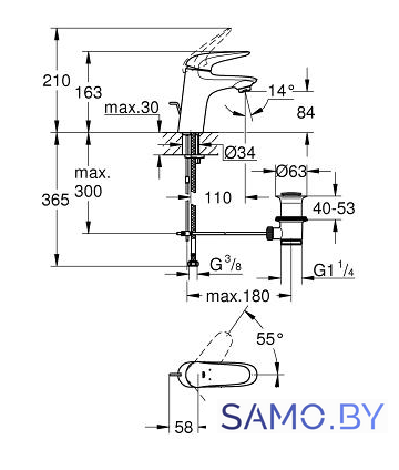 Смеситель Grohe Eurostyle [23707003] - Изображение №2 — Интернет-магазин samo.by